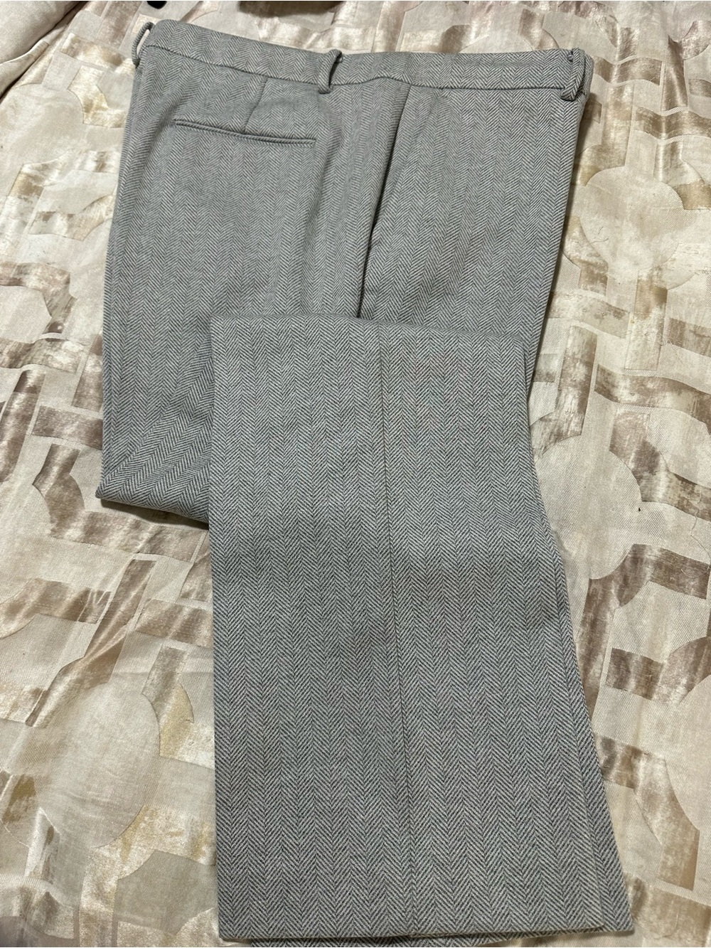 Ann Taylor Gray Herringbone Trousers